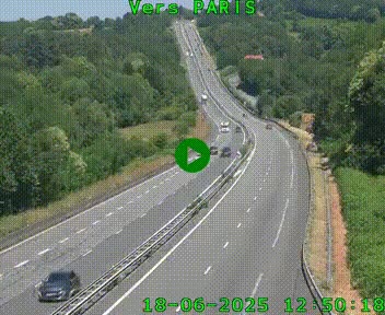 Caméra routière sur l'autoroute A20 à Bessines-sur-Gartempe. Vue orientée vers Paris
