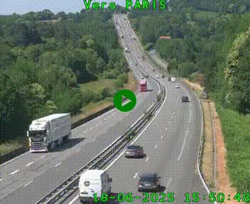 Caméra routière sur l'autoroute A20 à Bessines-sur-Gartempe. Vue orientée vers Paris