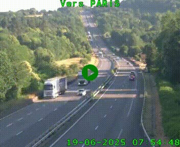 Caméra routière sur l'autoroute A20 à Bessines-sur-Gartempe. Vue orientée vers Paris
