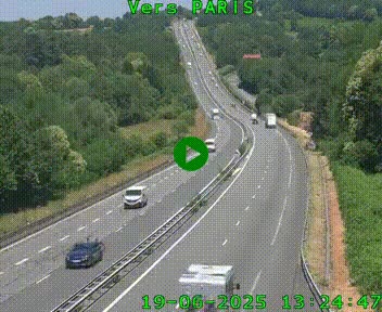 Caméra routière sur l'autoroute A20 à Bessines-sur-Gartempe. Vue orientée vers Paris
