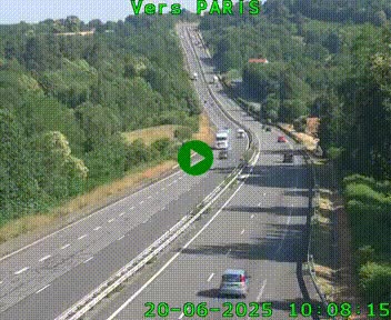 Caméra routière sur l'autoroute A20 à Bessines-sur-Gartempe. Vue orientée vers Paris