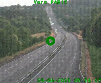 Caméra routière sur l'autoroute A20 à Bessines-sur-Gartempe. Vue orientée vers Paris