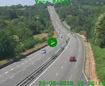 Caméra routière sur l'autoroute A20 à Bessines-sur-Gartempe. Vue orientée vers Paris