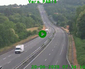 Caméra routière sur l'autoroute A20 à Bessines-sur-Gartempe. Vue orientée vers Paris