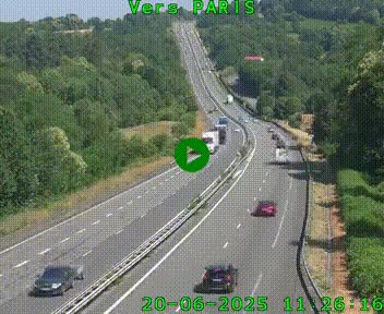 Caméra routière sur l'autoroute A20 à Bessines-sur-Gartempe. Vue orientée vers Paris