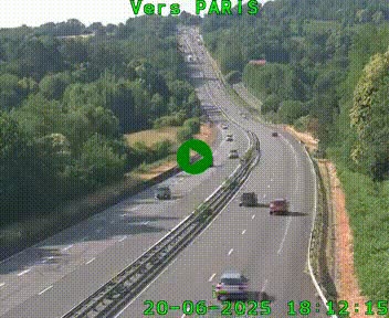 Caméra routière sur l'autoroute A20 à Bessines-sur-Gartempe. Vue orientée vers Paris
