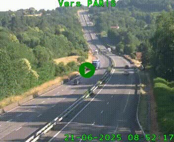 Caméra routière sur l'autoroute A20 à Bessines-sur-Gartempe. Vue orientée vers Paris