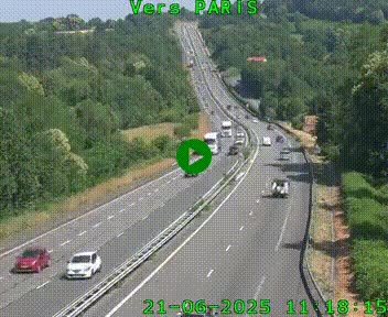 Caméra routière sur l'autoroute A20 à Bessines-sur-Gartempe. Vue orientée vers Paris