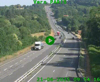 Caméra routière sur l'autoroute A20 à Bessines-sur-Gartempe. Vue orientée vers Paris