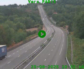 Caméra routière sur l'autoroute A20 à Bessines-sur-Gartempe. Vue orientée vers Paris