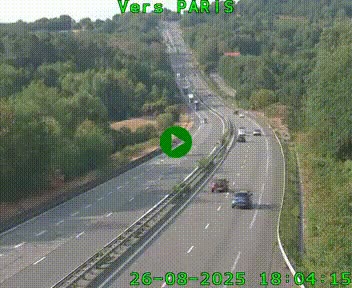 Caméra routière sur l'autoroute A20 à Bessines-sur-Gartempe. Vue orientée vers Paris