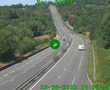 <h2>Caméra routière sur l'autoroute A20 à Bessines-sur-Gartempe. Vue orientée vers Paris</h2>