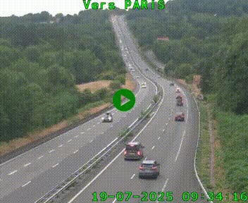 Caméra routière sur l'autoroute A20 à Bessines-sur-Gartempe. Vue orientée vers Paris