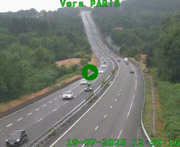 Caméra routière sur l'autoroute A20 à Bessines-sur-Gartempe. Vue orientée vers Paris