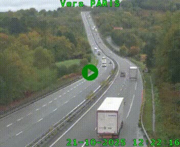 <h2>Caméra routière sur l'autoroute A20 à Bessines-sur-Gartempe. Vue orientée vers Paris</h2>