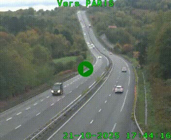 <h2>Caméra routière sur l'autoroute A20 à Bessines-sur-Gartempe. Vue orientée vers Paris</h2>