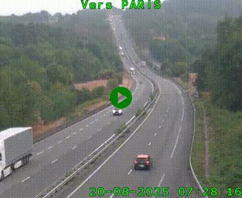 <h2>Caméra routière sur l'autoroute A20 à Bessines-sur-Gartempe. Vue orientée vers Paris</h2>