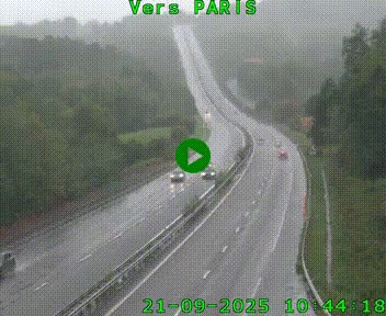 <h2>Caméra routière sur l'autoroute A20 à Bessines-sur-Gartempe. Vue orientée vers Paris</h2>