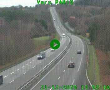 <h2>Caméra routière sur l'autoroute A20 à Bessines-sur-Gartempe. Vue orientée vers Paris</h2>