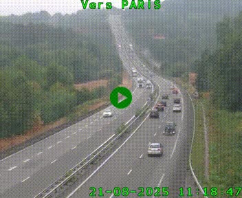 <h2>Caméra routière sur l'autoroute A20 à Bessines-sur-Gartempe. Vue orientée vers Paris</h2>