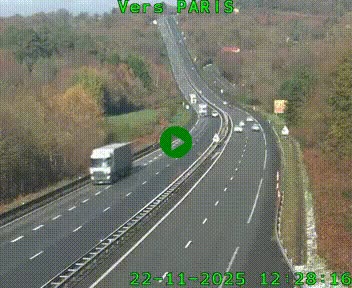 Caméra routière sur l'autoroute A20 à Bessines-sur-Gartempe. Vue orientée vers Paris