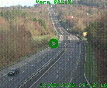 Caméra routière sur l'autoroute A20 à Bessines-sur-Gartempe. Vue orientée vers Paris