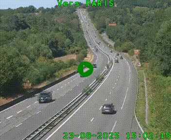 <h2>Caméra routière sur l'autoroute A20 à Bessines-sur-Gartempe. Vue orientée vers Paris</h2>