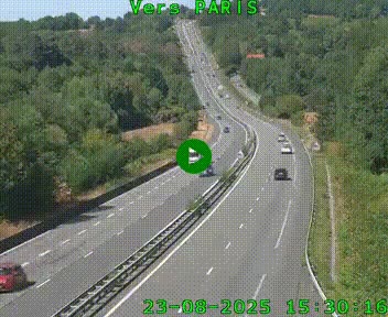 <h2>Caméra routière sur l'autoroute A20 à Bessines-sur-Gartempe. Vue orientée vers Paris</h2>