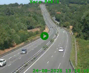 <h2>Caméra routière sur l'autoroute A20 à Bessines-sur-Gartempe. Vue orientée vers Paris</h2>