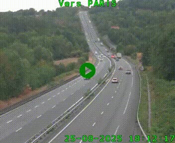 <h2>Caméra routière sur l'autoroute A20 à Bessines-sur-Gartempe. Vue orientée vers Paris</h2>