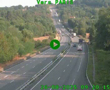 <h2>Caméra routière sur l'autoroute A20 à Bessines-sur-Gartempe. Vue orientée vers Paris</h2>