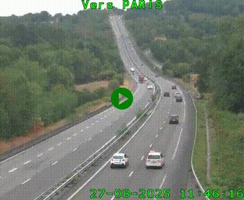 <h2>Caméra routière sur l'autoroute A20 à Bessines-sur-Gartempe. Vue orientée vers Paris</h2>