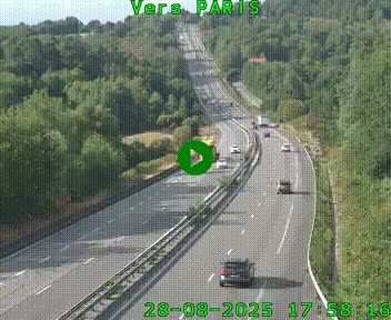 <h2>Caméra routière sur l'autoroute A20 à Bessines-sur-Gartempe. Vue orientée vers Paris</h2>