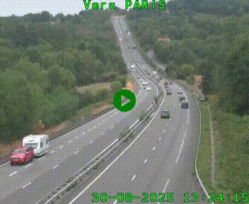 <h2>Caméra routière sur l'autoroute A20 à Bessines-sur-Gartempe. Vue orientée vers Paris</h2>