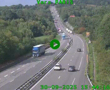 <h2>Caméra routière sur l'autoroute A20 à Bessines-sur-Gartempe. Vue orientée vers Paris</h2>