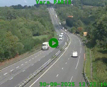 <h2>Caméra routière sur l'autoroute A20 à Bessines-sur-Gartempe. Vue orientée vers Paris</h2>