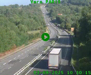 Caméra routière sur l'autoroute A20 à Bessines-sur-Gartempe. Vue orientée vers Paris