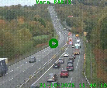 <h2>Caméra routière sur l'autoroute A20 à Bessines-sur-Gartempe. Vue orientée vers Paris</h2>