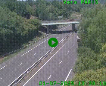 <h2>Caméra routière sur l'autoroute A20 au nord de Limoges, à la jonction avec la N520. Vue orientée vers Paris</h2>