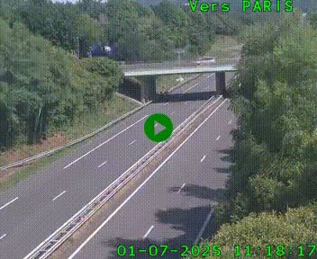 <h2>Caméra routière sur l'autoroute A20 au nord de Limoges, à la jonction avec la N520. Vue orientée vers Paris</h2>