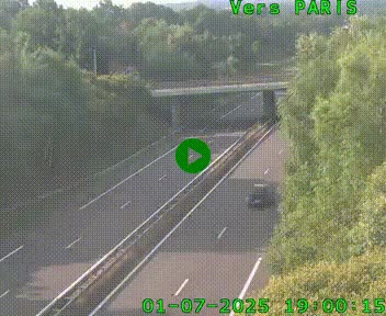 <h2>Caméra routière sur l'autoroute A20 au nord de Limoges, à la jonction avec la N520. Vue orientée vers Paris</h2>