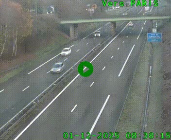 <h2>Caméra routière sur l'autoroute A20 au nord de Limoges, à la jonction avec la N520. Vue orientée vers Paris</h2>