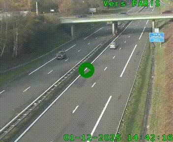 <h2>Caméra routière sur l'autoroute A20 au nord de Limoges, à la jonction avec la N520. Vue orientée vers Paris</h2>