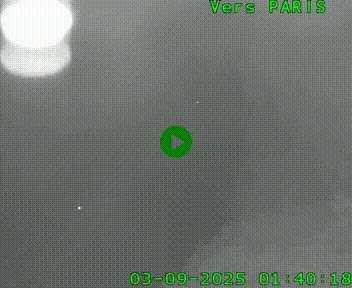 Caméra routière sur l'autoroute A20 au nord de Limoges, à la jonction avec la N520. Vue orientée vers Paris
