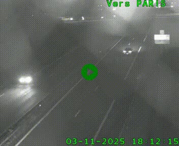 Caméra routière sur l'autoroute A20 au nord de Limoges, à la jonction avec la N520. Vue orientée vers Paris