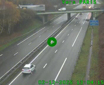 <h2>Caméra routière sur l'autoroute A20 au nord de Limoges, à la jonction avec la N520. Vue orientée vers Paris</h2>