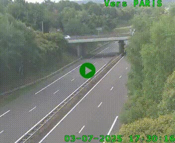 <h2>Caméra routière sur l'autoroute A20 au nord de Limoges, à la jonction avec la N520. Vue orientée vers Paris</h2>