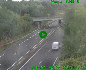 <h2>Caméra routière sur l'autoroute A20 au nord de Limoges, à la jonction avec la N520. Vue orientée vers Paris</h2>