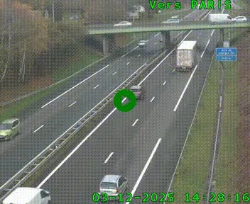 <h2>Caméra routière sur l'autoroute A20 au nord de Limoges, à la jonction avec la N520. Vue orientée vers Paris</h2>