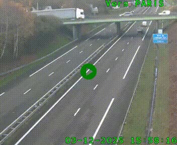 <h2>Caméra routière sur l'autoroute A20 au nord de Limoges, à la jonction avec la N520. Vue orientée vers Paris</h2>
